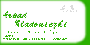 arpad mladoniczki business card