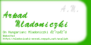arpad mladoniczki business card